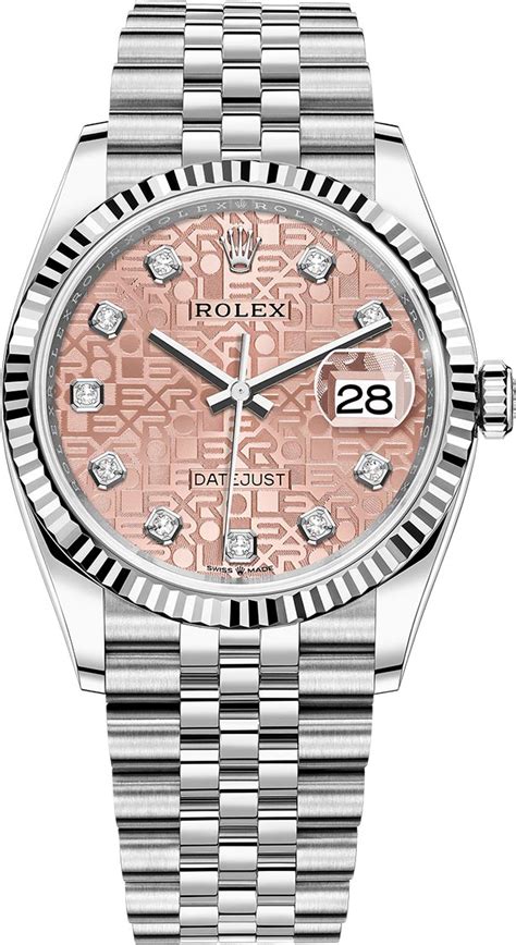 rolex datejust 36 pink face|Rolex 36mm stainless steel Datejust.